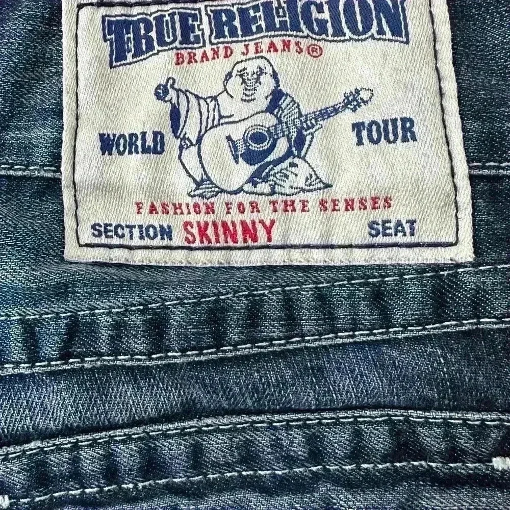 True Religion “Skinny” With Flap Jeans With Distressing And Patches Size 28 EUC!